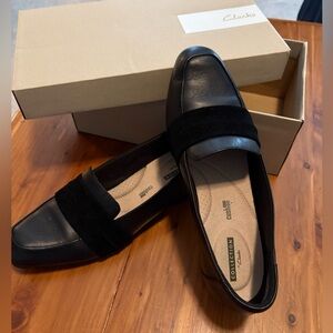 Clarks Black Leather Loafers